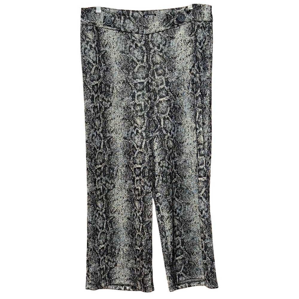 SOHO‎ Apparel Ltd Women's Pants  L Snake Print Wide Leg Boho Office Work Dressy